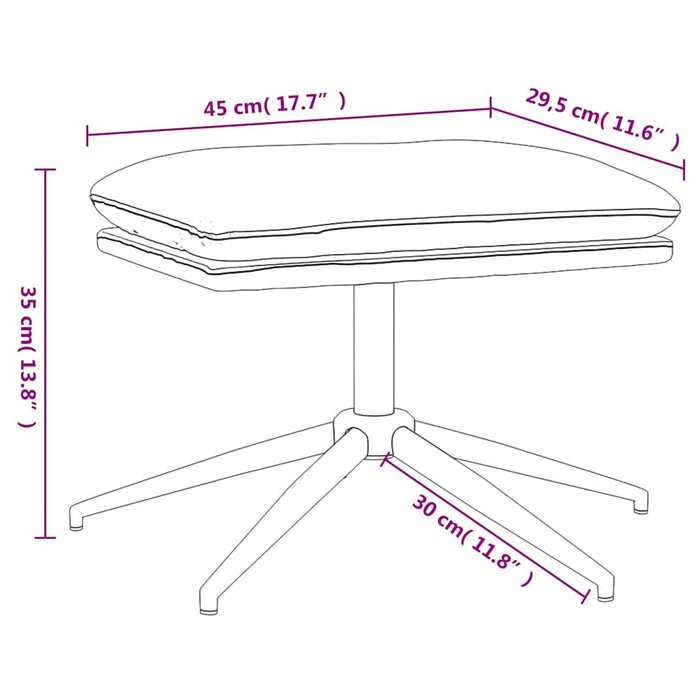 Taburet, maro, 45x29,5x35 cm, piele ecologică WALTI