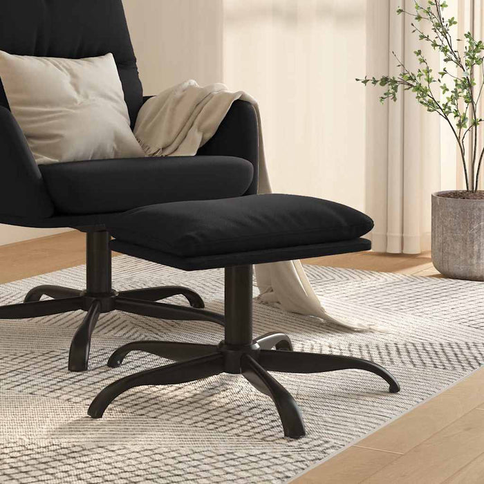 Taburet, negru, 60x60x36 cm, catifea WALTI