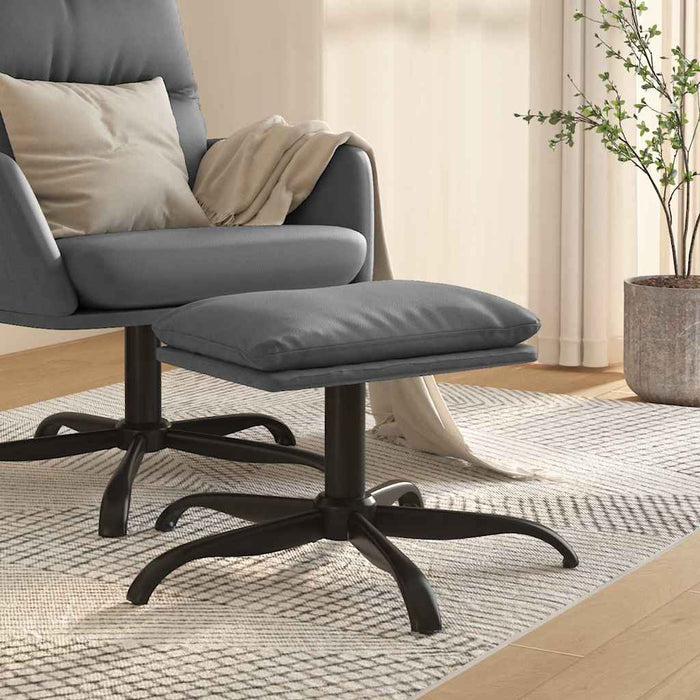 Taburet, gri antracit, 60x60x36 cm, piele ecologică WALTI