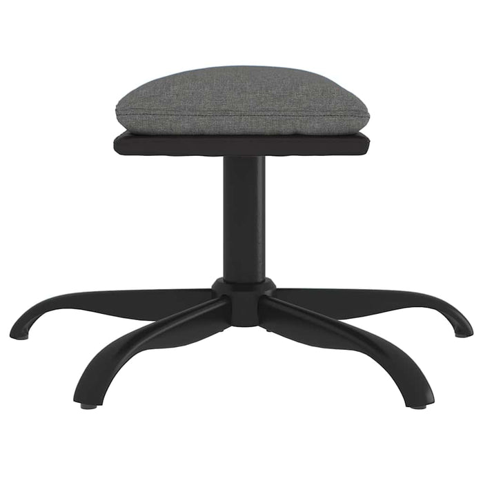 Taburet, gri deschis, 60x60x36 cm, textil și piele ecologică WALTI