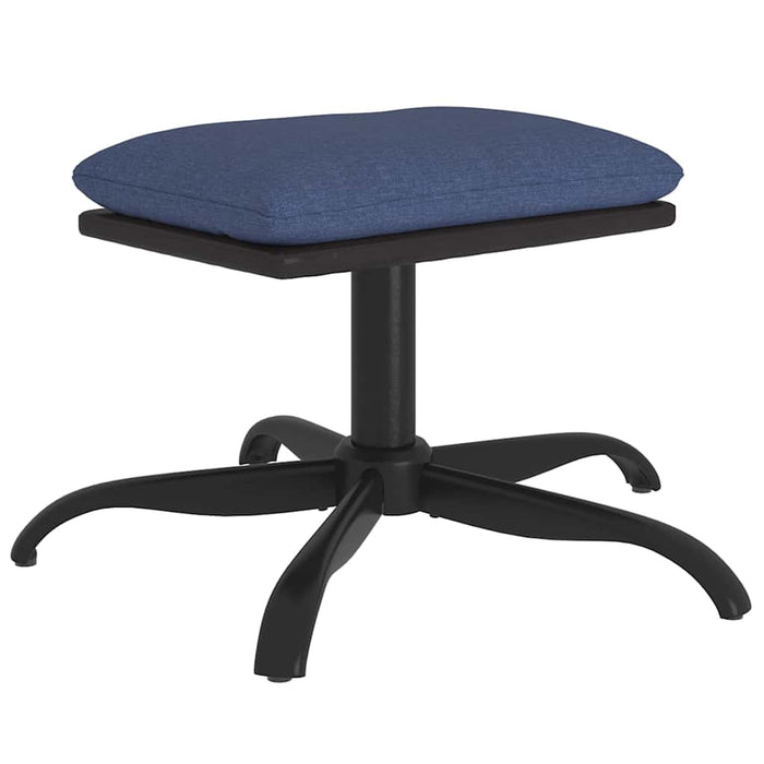 Taburet, albastru, 60x60x36 cm, material textil și piele eco WALTI