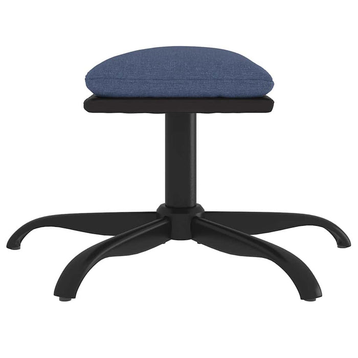 Taburet, albastru, 60x60x36 cm, material textil și piele eco WALTI