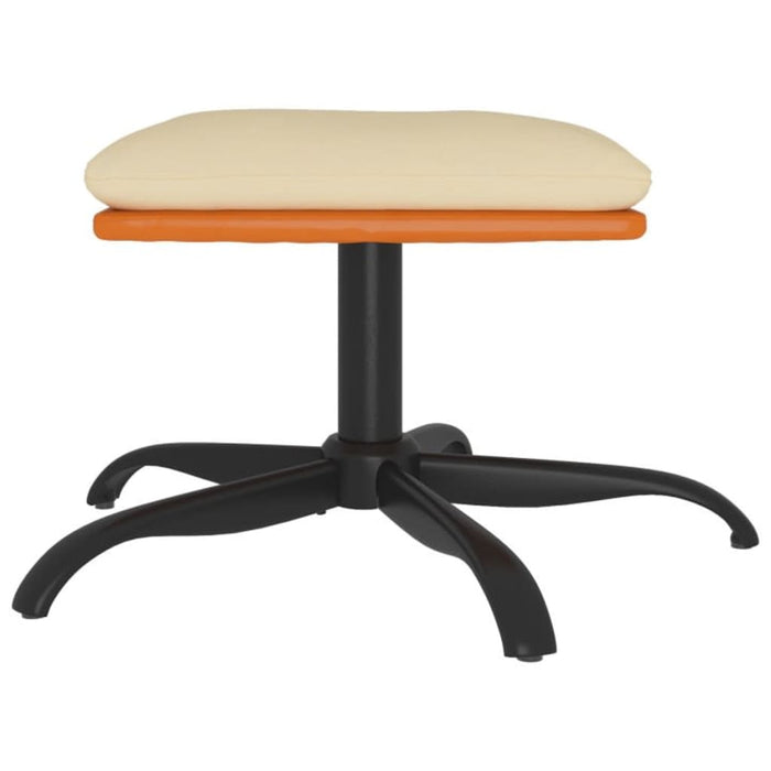 Taburet, crem, 60x60x36 cm, textil și piele ecologică - WALTI WALTI