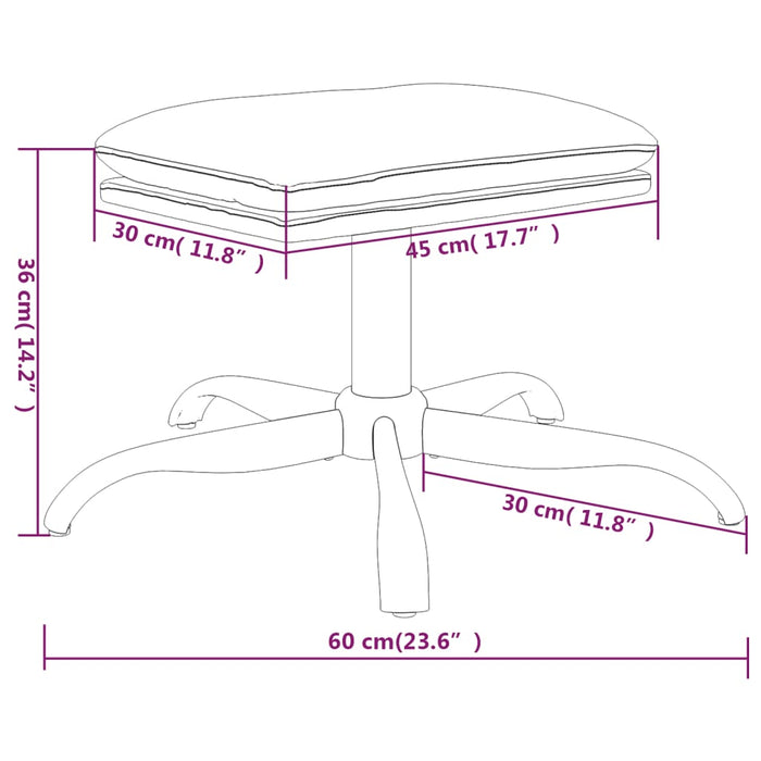 Taburet, crem, 60x60x36 cm, textil și piele ecologică - WALTI WALTI