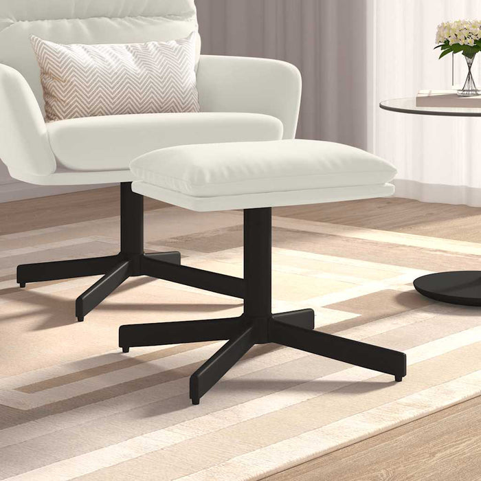 Taburet, crem alb, 60x60x36 cm, catifea - WALTI WALTI
