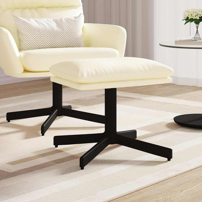 Taburet, crem, 60x60x36 cm, piele ecologică WALTI