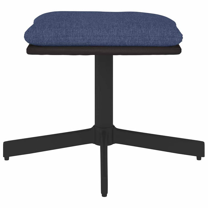 Taburet, albastru, 60x60x36 cm, material textil și piele eco WALTI