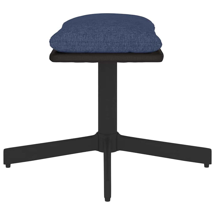 Taburet, albastru, 60x60x36 cm, material textil și piele eco WALTI