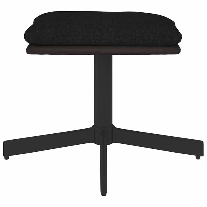 Taburet, negru, 60x60x36 cm, textil și piele ecologică WALTI