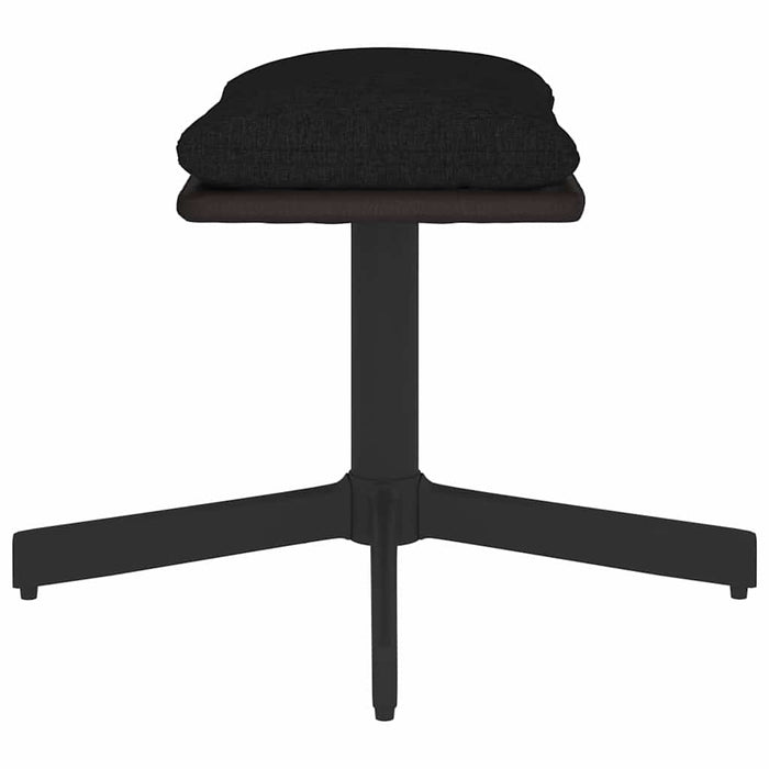 Taburet, negru, 60x60x36 cm, textil și piele ecologică WALTI