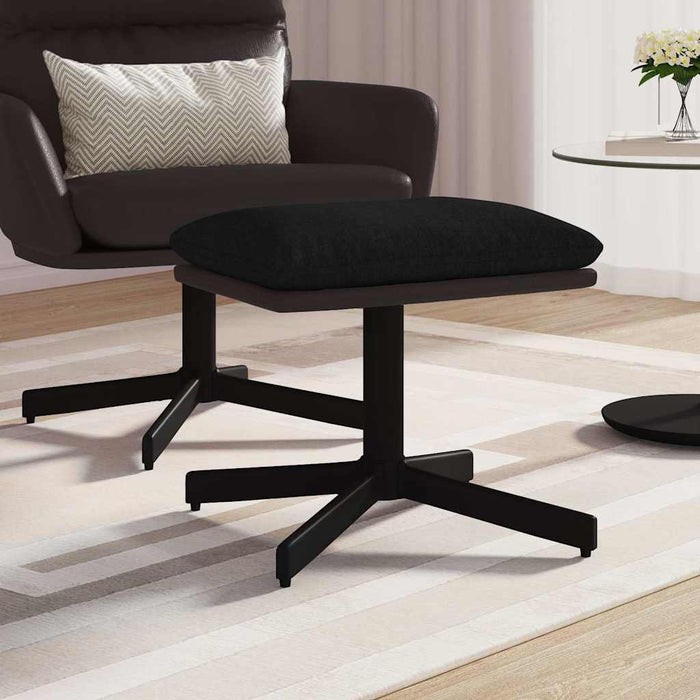 Taburet, negru, 60x60x36 cm, textil și piele ecologică WALTI