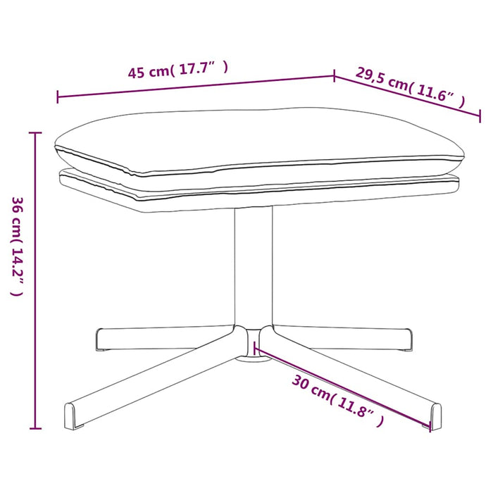 Taburet, maro, 45x29,5x36 cm, piele ecologică lucioasă WALTI