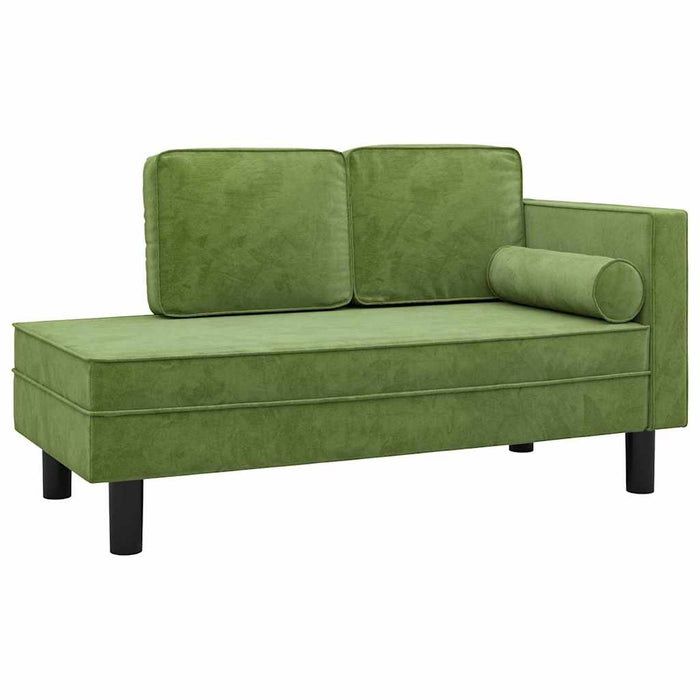 Șezlong cu perne și suport, verde deschis, catifea WALTI