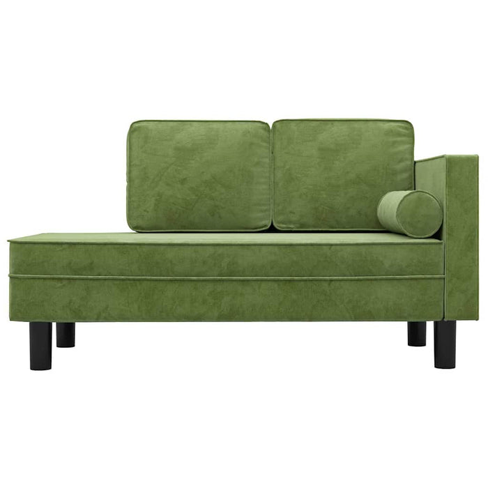 Șezlong cu perne și suport, verde deschis, catifea WALTI