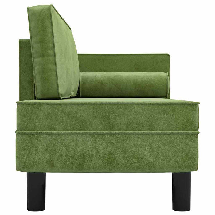 Șezlong cu perne și suport, verde deschis, catifea WALTI