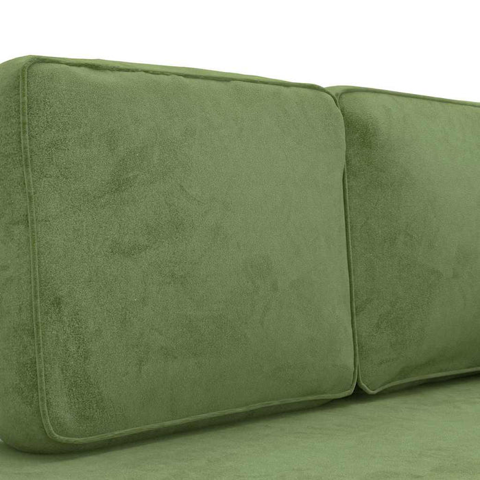 Șezlong cu perne și suport, verde deschis, catifea WALTI