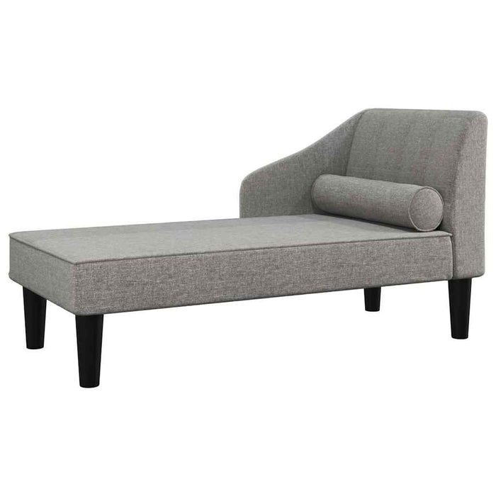 Șezlong cu suport, gri deschis, material textil WALTI