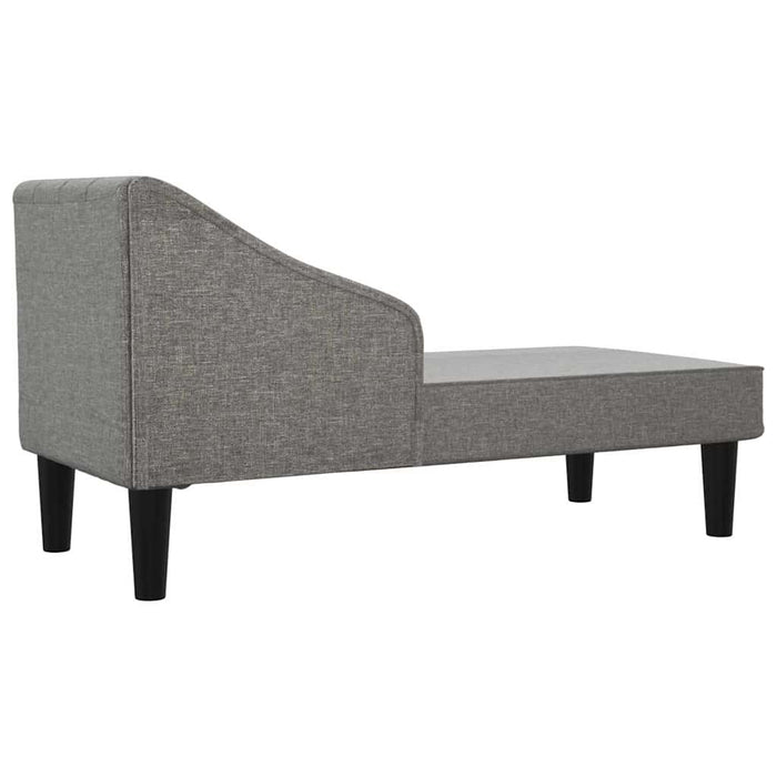 Șezlong cu suport, gri deschis, material textil WALTI