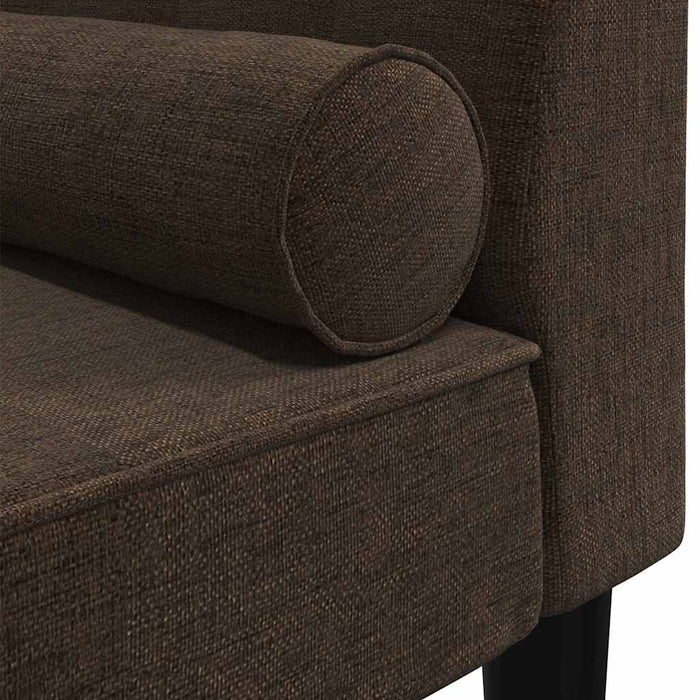 Șezlong cu suport, maro închis, material textil WALTI