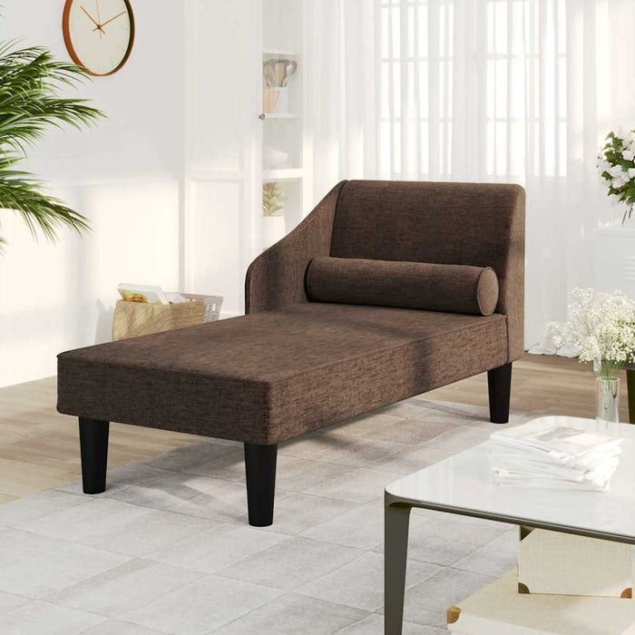 Șezlong cu suport, maro închis, material textil WALTI