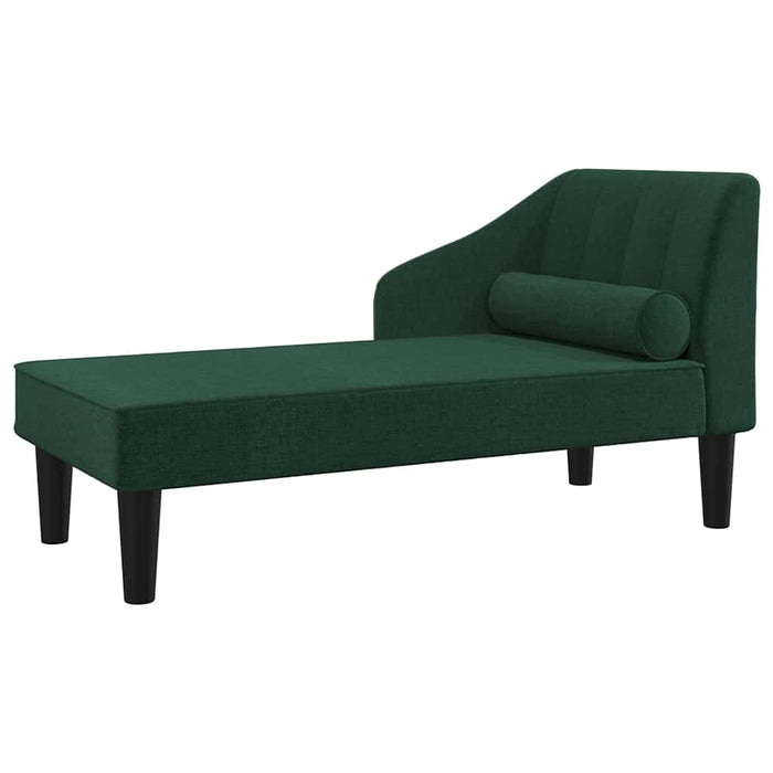 Șezlong cu suport, verde închis, material textil WALTI