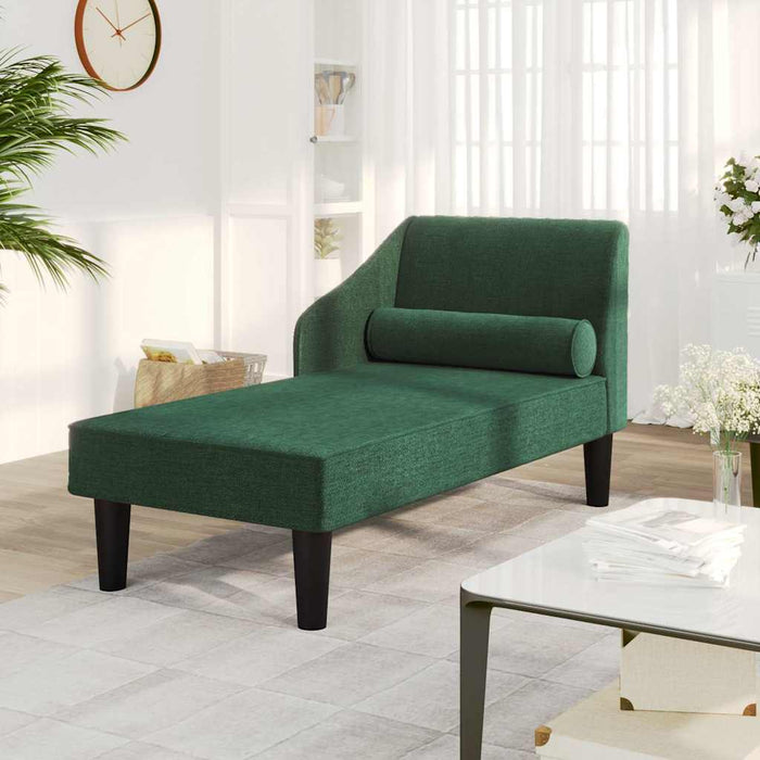 Șezlong cu suport, verde închis, material textil WALTI