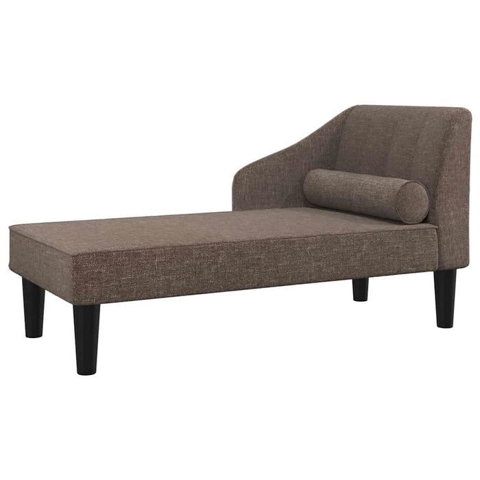 Șezlong cu suport, gri taupe, material textil WALTI