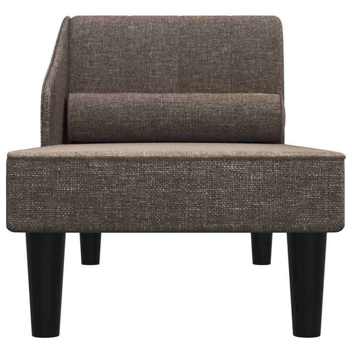 Șezlong cu suport, gri taupe, material textil WALTI