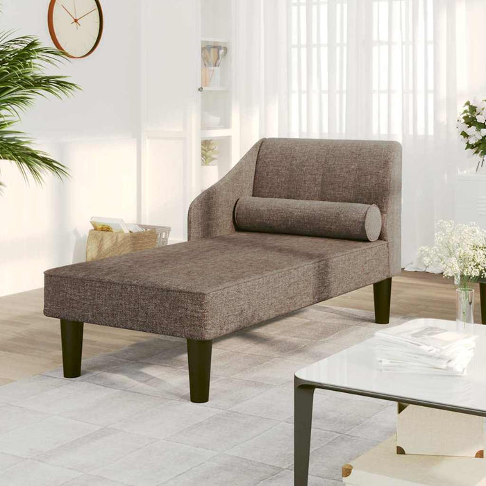 Șezlong cu suport, gri taupe, material textil WALTI