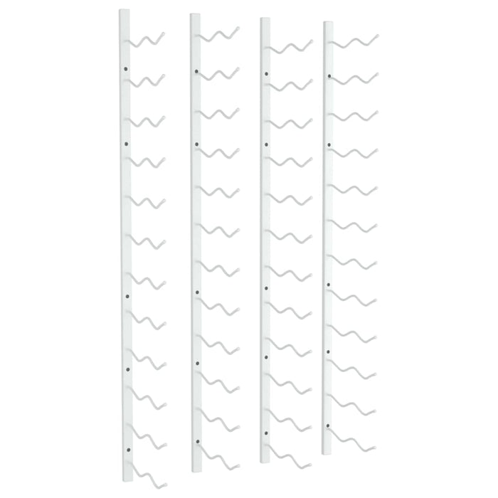 Suport sticle vin montat pe perete 24 sticle, 2 buc. alb, fier - WALTI WALTI