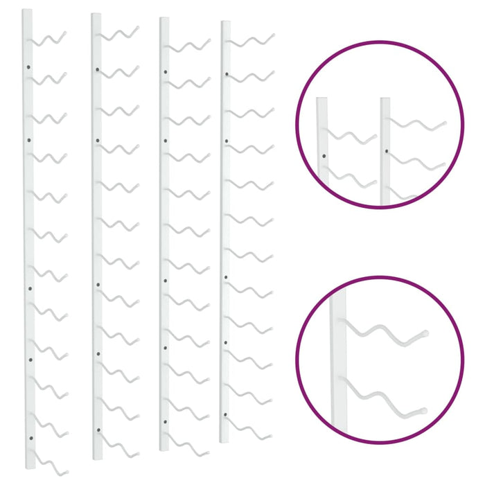 Suport sticle vin montat pe perete 24 sticle, 2 buc. alb, fier - WALTI WALTI
