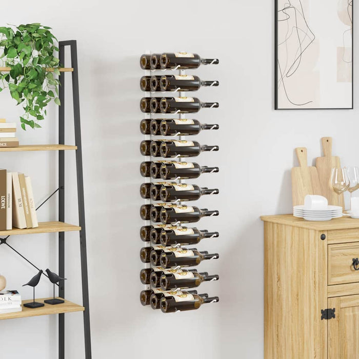 Suport sticle de vin montat pe perete, 36 sticle, alb, fier - WALTI WALTI
