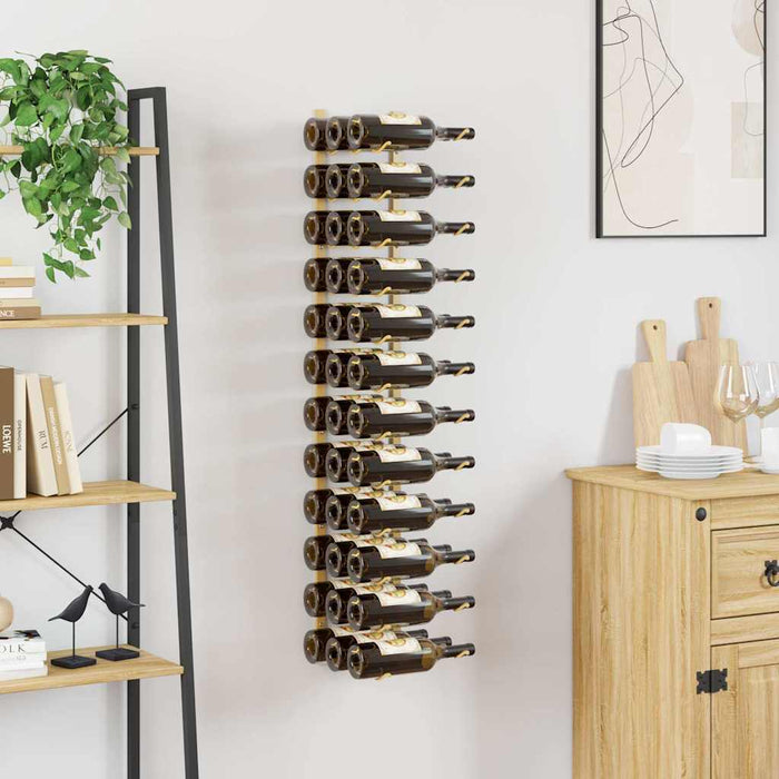 Suport sticle de vin montat pe perete, 36 sticle, auriu, fier - WALTI WALTI