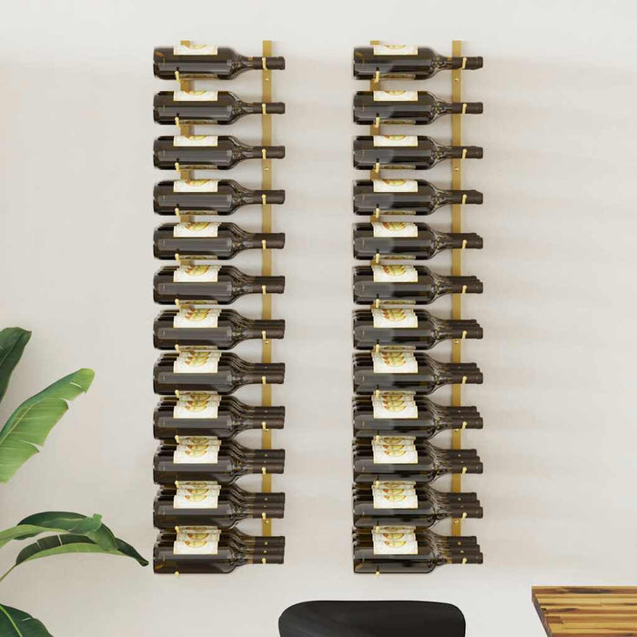 Suport sticle de vin de perete, 36 sticle, 2 buc., auriu, fier - WALTI WALTI