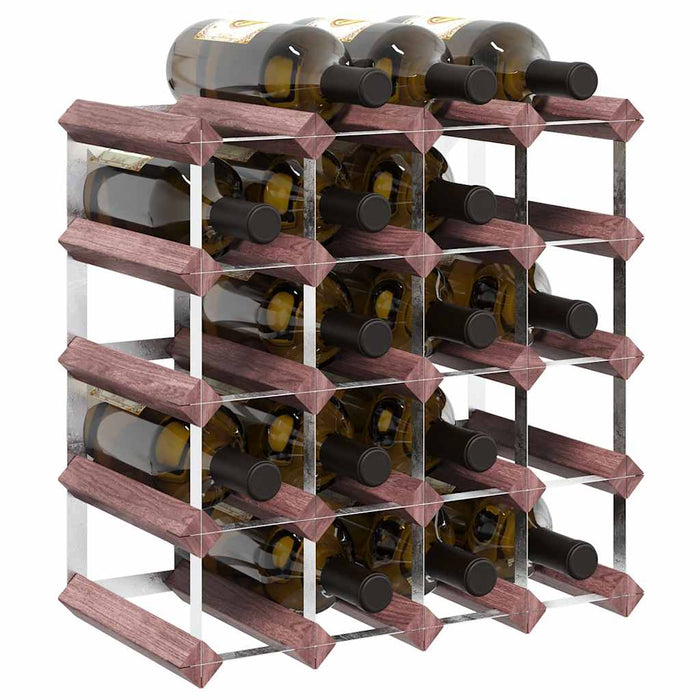 Suport sticle de vin, 20 sticle, maro, lemn masiv de pin - WALTI WALTI