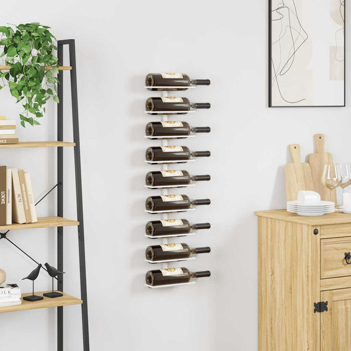 Suport sticle de vin, de perete, 9 sticle, alb, fier - WALTI WALTI
