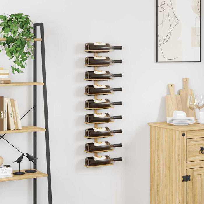 Suport sticle de vin, de perete, 9 sticle, auriu, fier - WALTI WALTI