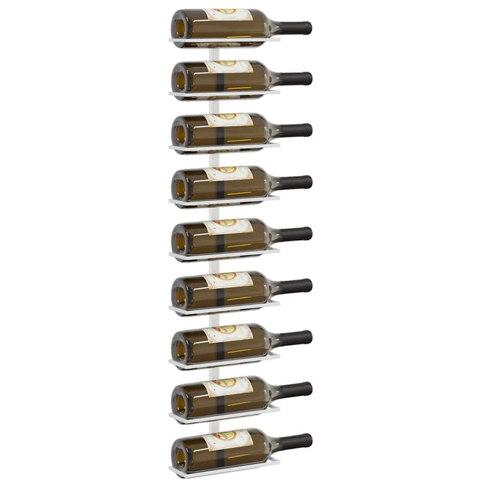 Suport sticle de vin, de perete, 9 sticle, 2 buc., alb, fier - WALTI WALTI