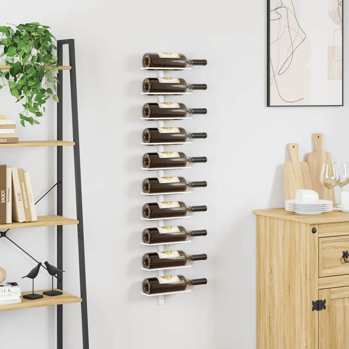 Suport sticle de vin, de perete, 10 sticle, alb, metal - WALTI WALTI