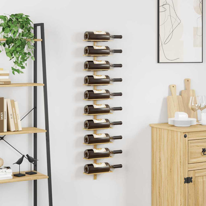 Suport sticle de vin, de perete, 10 sticle, auriu, metal - WALTI WALTI