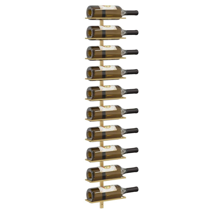 Suport sticle de vin, de perete, 10 sticle, 2 buc, auriu, metal - WALTI WALTI