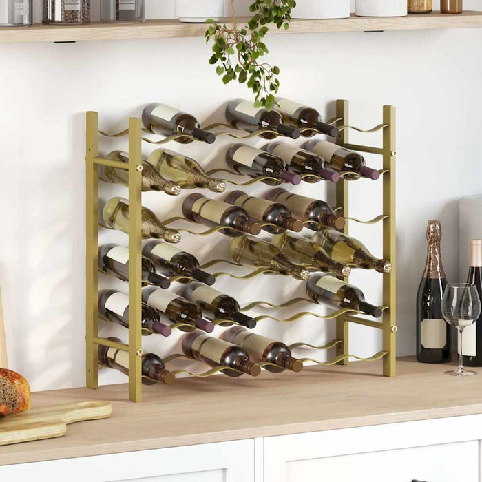 Suport sticle de vin pentru 36 sticle, auriu,metal - WALTI WALTI