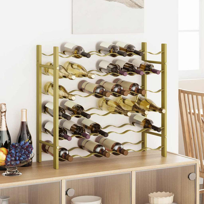 Suport sticle de vin pentru 36 sticle, auriu,metal - WALTI WALTI