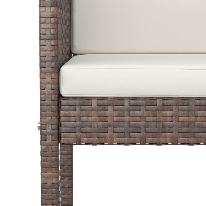 Set mobilier bar de grădină, cu perne, 3 piese, maro, poliratan - WALTI WALTI