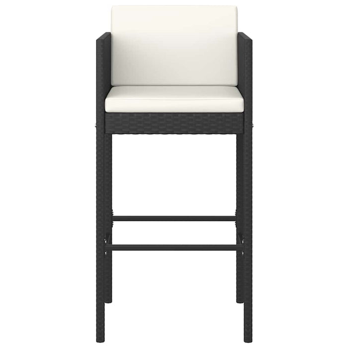 Set mobilier bar de grădină cu perne, 5 piese, negru, poliratan WALTI