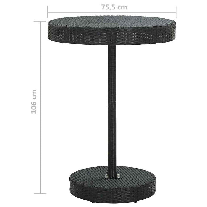 Set mobilier bar de grădină cu perne, 5 piese, negru, poliratan WALTI