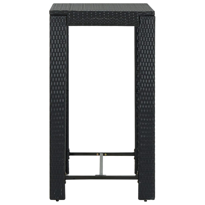 Set mobilier bar de grădină cu perne, 5 piese, negru, poliratan WALTI
