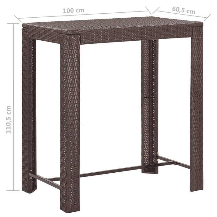 Set mobilier bar de grădină cu perne, 5 piese, maro, poliratan - WALTI WALTI