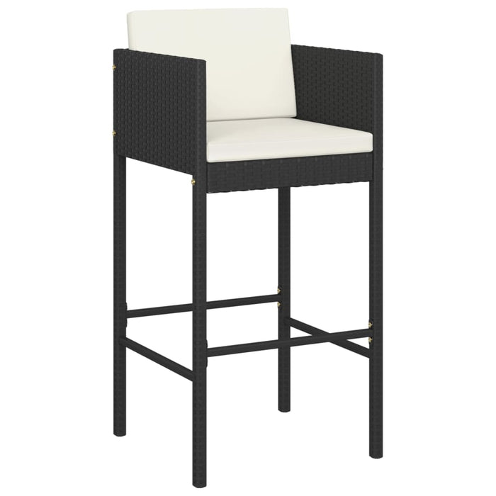 Set mobilier bar de grădină cu perne, 5 piese, negru, poliratan - WALTI WALTI