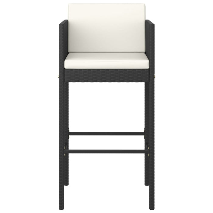 Set mobilier bar de grădină cu perne, 5 piese, negru, poliratan - WALTI WALTI